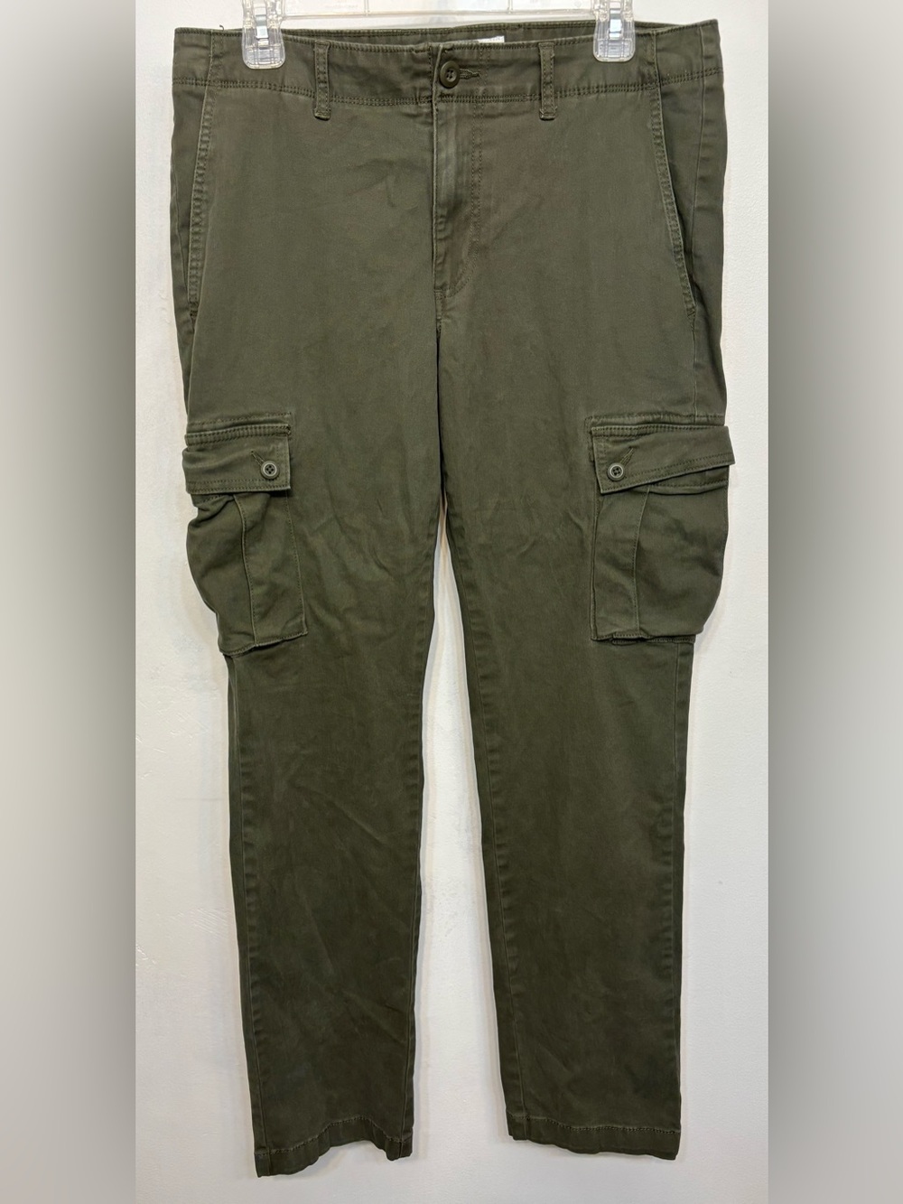 Amazon Essentials Olive Green Slim Cargo Pants W Flap Pocket Men Size 32x32 NWOT